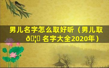 男儿名字怎么取好听（男儿取 🦊 名字大全2020年）